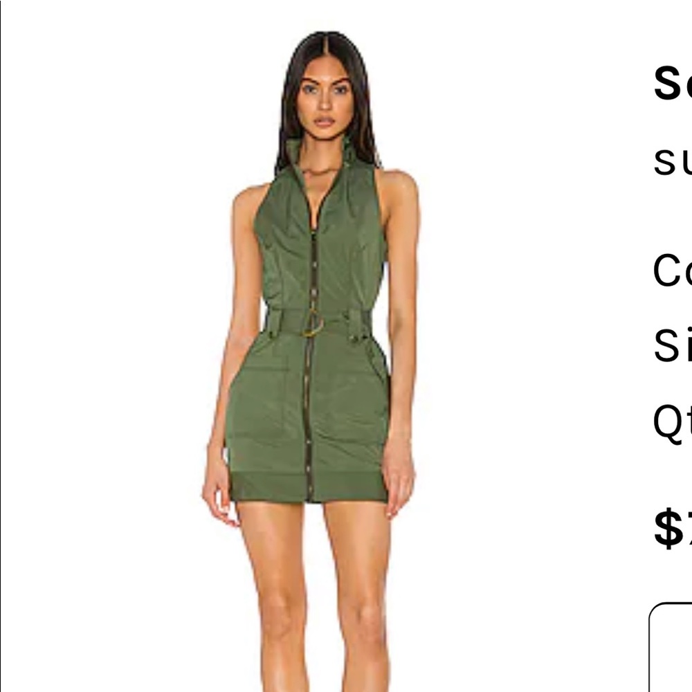 NWT The Superdown Sofia Belted Army Green Mini Dress Size Small